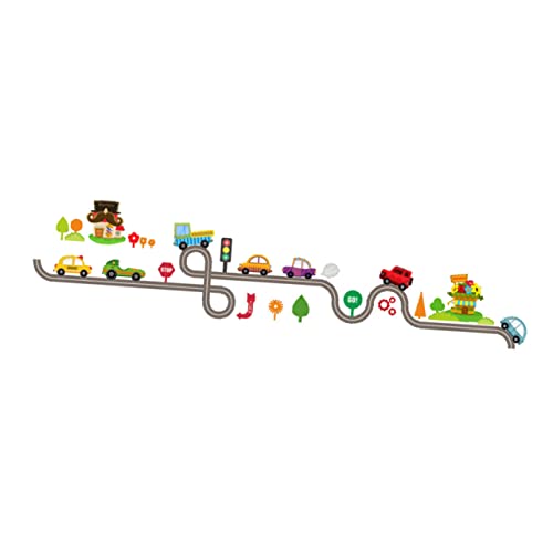 TOYANDONA 1 Pc calcomanías de pared pegatinas infantiles stickers infantiles wall stickers fondo de pantalla de la selva pegatina de pista de coches etiqueta de la pared de dibujos animados
