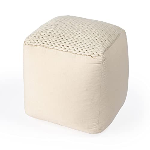 Butler Fernandos Woven Pouffe - Cream/Ivory