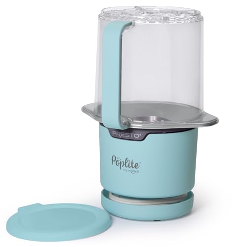 Presto 04811 PopLite My Munch Hot Air Popcorn Popper - Personal Sized, Built-In Serving Bowl, Compact Design, 8 Cups, Blue