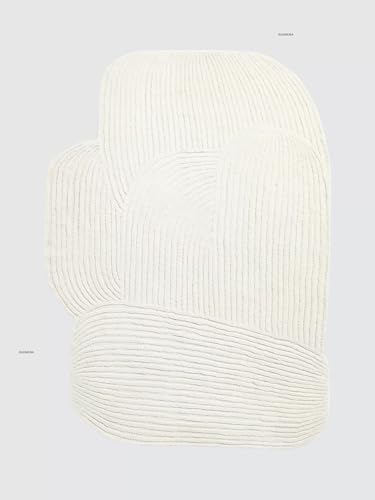 Image of Hand Tufted Wool Rug 6x8 Ft - Modern Irregular Shape Aesthetic Carpet, 1 Inch Thick Pile, Anti-Skid Backing, Soft Handmade Woolen Area Rug for Living Room, Bedroom, Hall Decor