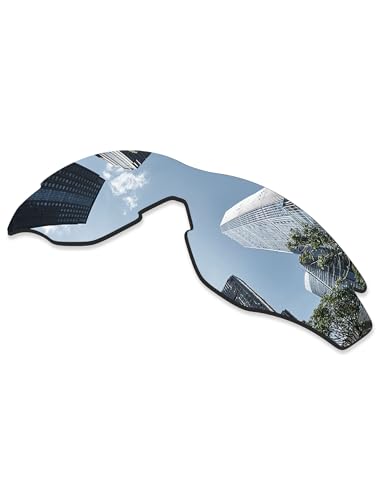 Image of 4 Pieces Ploarized Replacement Lenses for Oakley M2 OO9212 /M2 Frame XL OO9343 /M2 Frame Asian Fit Sunglasses - Black + Silver Titanium + Ice Blue + Fire Red