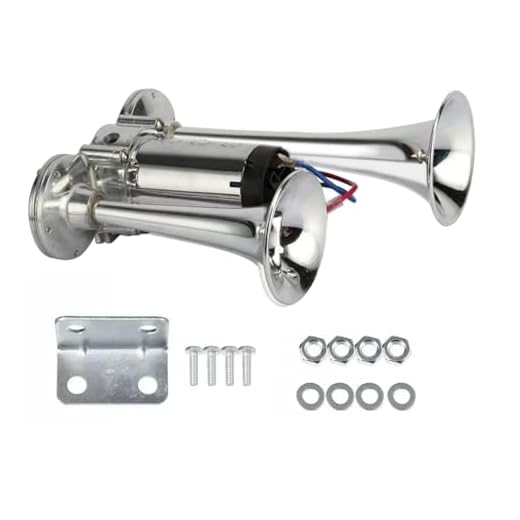 Haokixin 600DB Super Loud Dual Electric Train Horns for Trucks, SUVs, Cars, Boats & Motorcycles - 12V Dual Trumpets Air Horn Kit with Compressor Unit