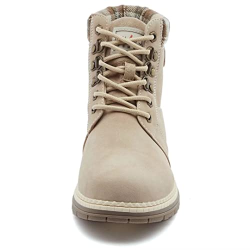 ANJOUFEMME Casual Winter Hiking Boots For Women - Womens Outdoor Snow Ankle Boots Waterproof Lightweight Lace up Fur Lined Walking Hiking Shoes2