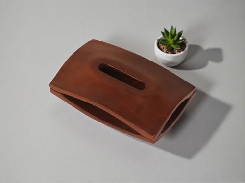 Image of Vesta Homes Handcrafted Acacia Wood Tissue Box Holder | Premium Wooden Napkin & Paper Towel Organizer for Home, Office, Dining Table, Restaurant Decor | Multipurpose Tissue Dispenser | 24 x 16 x 6 cm