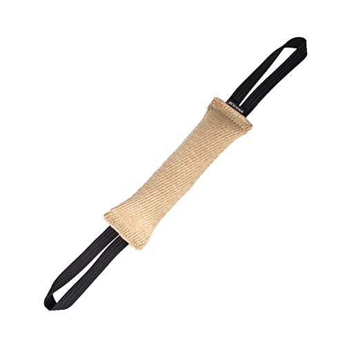 Dingo Gear Beisswurst aus Jute mit Zwei Halter 28 cm x 6 cm IGP IPO Training mit Hund Apporte S00146