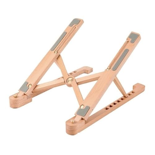 Rialzo per computer portatile, supporto regolabile in legno, supporto ergonomico pieghevole di raffreddamento per scrivania, migliore postura e comfort, accessorio ideale per laptop