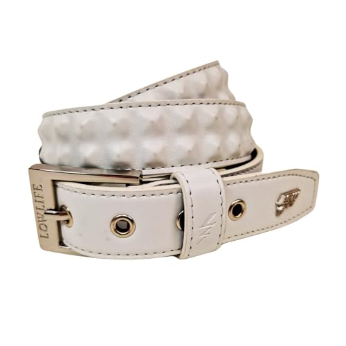 Lowlife Cover Up Slim Leather Belt in White