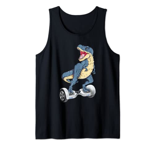 Divertente dinosauro T Rex equitazione Hoverboard Skateboard elettrico Canotta