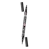 Mit einer schmalen und einer breiten, abgeschrägten Spitze. Ein Eyeliner für zwei Styles: Ob feiner Lidstrich für ein edles, klassisches Styling oder ein extravagant breiter Lidstrich für den Drama-Look – mit dem 2in1 Eyeliner Pen gelingt beides im Handumdrehen.. Langanhaltend.