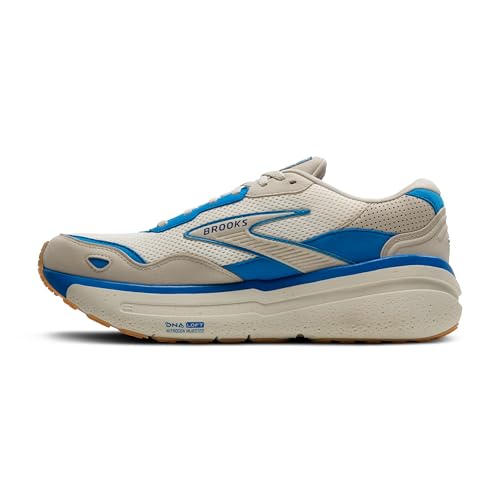 Brooks Brooks Women’s Ghost Max Suede/Leather Neutral Running & Walking Shoe - Silver Lining/Blue/Surf The Web - 9 Medium