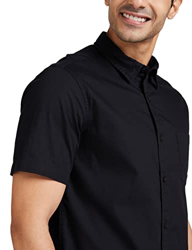 Image of Amazon Brand - Symbol Men's Cotton Shirt | Casual | Plain | Half Sleeve | Summer - Regular Fit (Available in Plus Sizes)