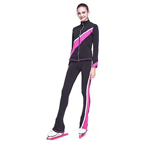 Liuhuo Ice Figure Skating Pants Jacket Girls Pink Black Fleece Leggings Stretchy Trousers Training Outfits thumb #1