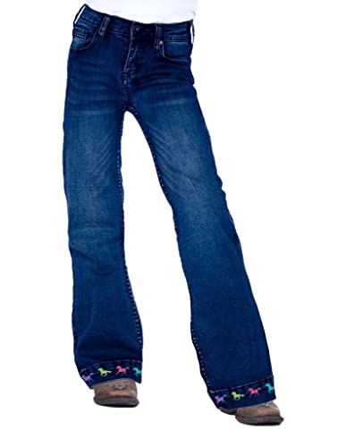 Girls' Cowgirl Tuff Ride Fast Trouser Blue 10 REG