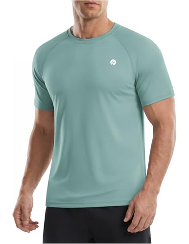 PINSPARK Mens Tshirt Quick Dry Moisture Wicking Workout Shirts for Men Lightweight Short Sleeve Classic Running Athletic Shirtss M
