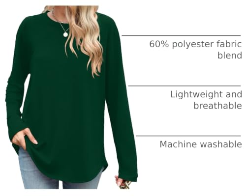 Image of Elesomo Womens Shirts Casual Crew Neck Short /Long Sleeve Tunic Tops Tees
