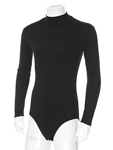 JanJean Men Long Sleeves Solid Bodysuit Shirt Slim Fit Fitness Undershirt Muscle Top Shirt Leotard Top4