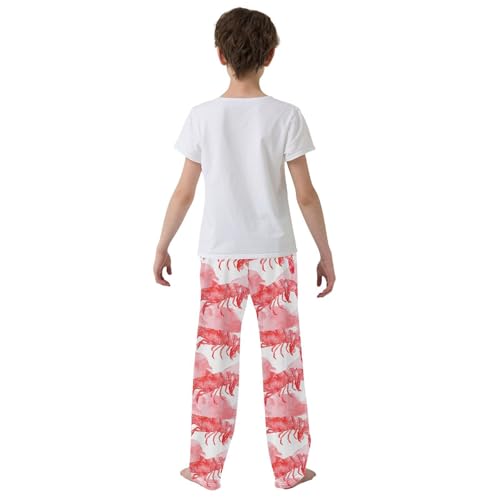 Red Shrimp Watercolor Pajamas Bottoms with Pockets Comfy Pjs Sleepwear Elastic Waistband Pajamas Pants Lounge Pants3