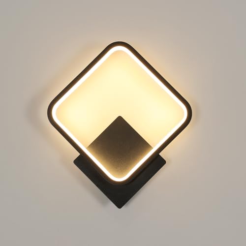 Osairous Applique Murale Intérieure, 17W 1912LM Carré Lampe Murale LED Moderne, Aluminium Luminaire Murales Blanc Chaud 3000K pour Chambre Salon Salle de...