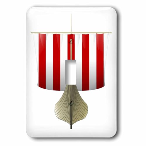 Interrupteur à bascule simple Red n White Viking Ship 3dRose - 2