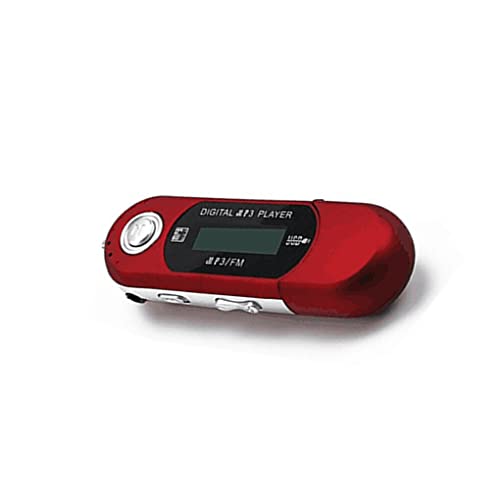 WOSIIKSLL 2 in 1 ミニ MP3 プレーヤー フラッシュドライブ 多言語 LCD 音楽プレーヤー 3.5mm オーディオジャック付き 自動シャットダウン ホームスポーツ用, 赤