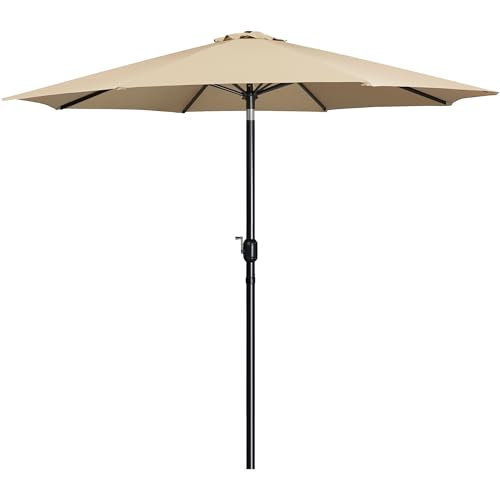 Yaheeetch Sombrillas Terraza Inclinable Parasol para Jardín con Manivela Impermeable Proteccion UV 326x326x249 cm para Patio, Junto a Piscina, Restaurante y Cafetería