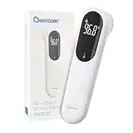 Berrcom No-Touch Forehead Thermometer for Adults, Kids, and Babies, Digital Infrared Medical Thermometers with Fever Alarm, LED Display, Dual Probe Technology