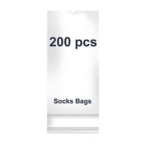 Professional 200ct Clear Plastic Bags, Crystal Clear Socks Bags (4.72 X13.77 )