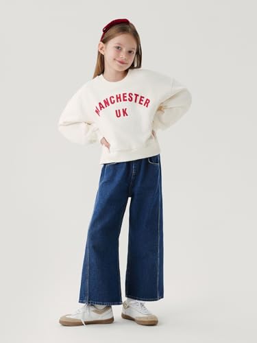 marc & janie Boys Girls Denim Pants Kids Cotton Cargo Pants Parachute Pants Straight Wide Leg Jeans 2500223
