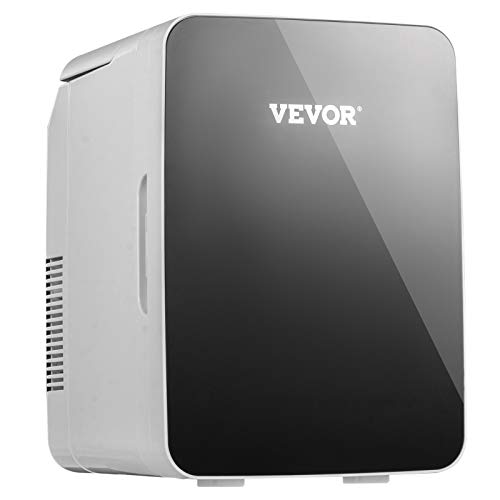 Vevor Mini 10 Liter Portable Cooler Warmer Fridge Black Compact Refrigerator, Lightweight Beauty Cooling, For Bedroom Office Car Boat Dorm Skincare (110V/12V), 10L #TOP4