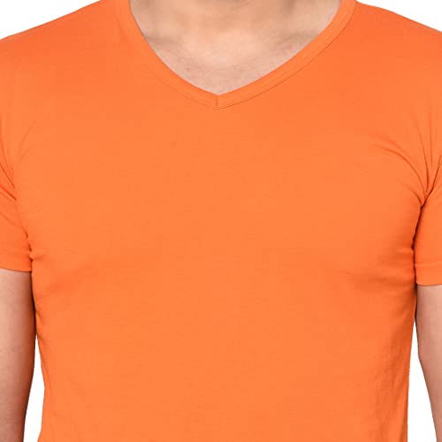 Image of Men's Cotton Blend Half Sleeve V Neck Tshirt
