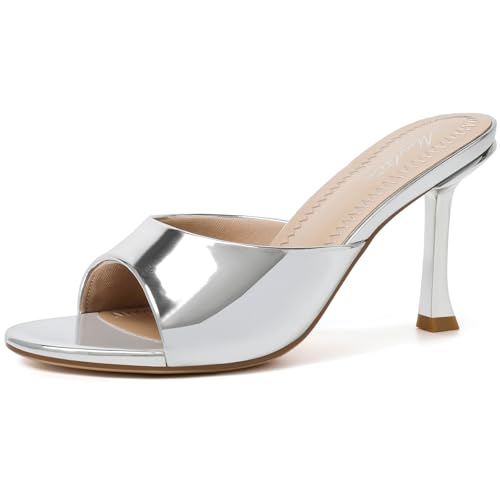 Image of Mostrin Kitten Heels for Women Round Toe Heels With Bow Vintage Mules Sexy Slip on Stiletto Backless Sandals for Party Daily
