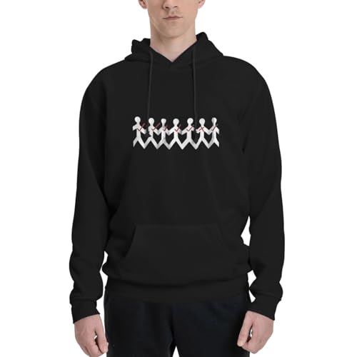 FPODNEFGCD three Music day And grace Men's Polyester Fleece Hooded Sweater Casual Hoodie Printed Sweatshirt Pullover Hoodie X-Large Black