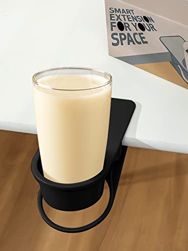 Kalolary Drinking Cup Holder Clip- Chair And Table Bottle Cup Stand The Diy Glass Clamp Storage Saucer Clip Water Coffee Mug Holder Saucer Clip Design For Home & Office, Black #TOP3