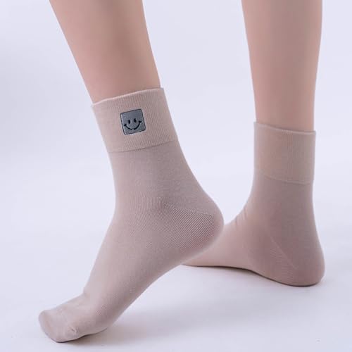Image of HUGSWEET Thin Soft Cotton Crew Socks for Women Ankle above Bootie Socks Gifts for Women 5-10 Pairs