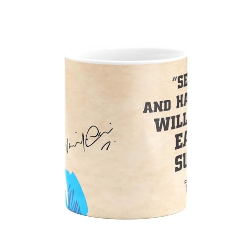 Image of Cricket Theme Ceramic Coffee Mug, MS Dhoni and Virat Kohli Fan Art Print (Virat Kohli)