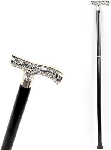 Canne de marche en bois pour hommes, poignée en laiton sur bâton en palissandre indien, cadeau fantaisie pour père, grand-père, anniversaire, anniversaire de mariage, (Modèle 4)