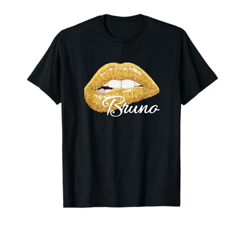 Cute Bruno Lover Golden lips - Man Women T-Shirt