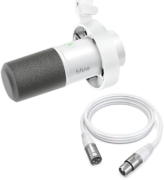 FIFINE Recording Dynamic Microphone with XLR Cable Set, USB Computer Microphone with Volume Control, 3.5mm Headphone Jack and 10ft Microphone Cable for Podcasting,Vocal,Streaming- K688W+L9W