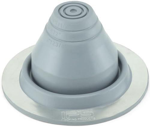 Water-Tite 81820#1 Multi-Size Metal Roof Flashing, 4-3/4-inch Round Base with EPDM Rubber Collar, For 0