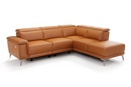 Valencia Pista Italian Nappa Leather Right Chaise Sofa