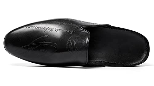 Santimon Men's Mules & Clogs Genuine Leather Slip-On Loafers - Dress Casual Open Back Sandals Slippers Summer Shoes for Business Prom Wedding3