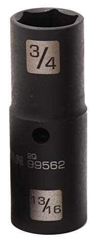 STEELMAN 1/2-Inch Drive 6-Point 3/4-Inch x 13/16-Inch Thin-Wall Double Ended Impact Flip Socket, Durable Corrosion-Resistant Steel, Laser-Etched Callouts