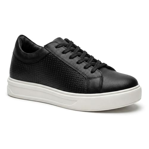 Image of Leatherful Low Top Leather Sneaker for Men, Genuine Leather with Nappa Lining, Textured, Round Toe, Cushioned Insole