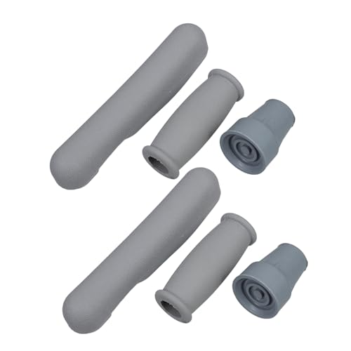 HAPINARY 2sets Ergonomic Crutch Handle Grips Nonslip Crutch Pads Soft and Reliable Replacement Kit for Elderly Walkers Accessories
