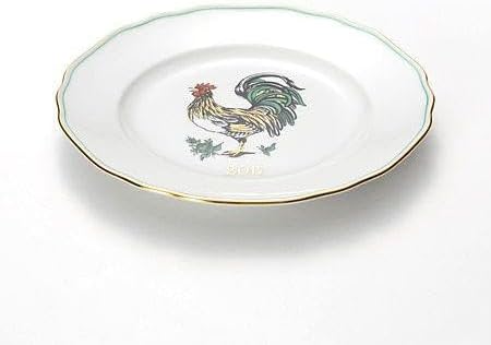 オールドマイセン プレート グリーンフラワー 金彩装飾P-3 オールド