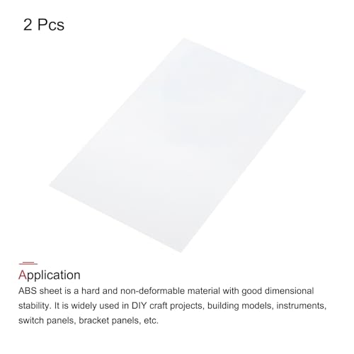 Image of MECCANIXITY White ABS Plastic Sheet 8 x 6 x 0.02 Inch for Building Model, DIY Crafts, Panel, Pack of 2 Pcs