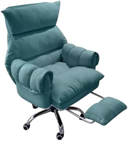 Ergonomic Soft Gaming Chair Recliner - Comfortable Office Chair & Lazy Sofa for Home, Bedroom, Living Room - Adjustable Backrest & Armrests - Light Gray Color