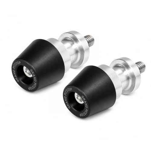 Image of Grand Pitstop 10MM Motorcycle Swingarm Spools - M10 x 1.25 & 1.5 CNC Aluminum Paddock Stand Bobbins, Rear Wheel Lift Sliders, Black & Silver, Fits Ninja 300 650 ZX6R ZX10R ZX14R