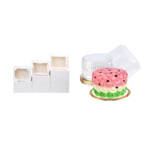 NPLUX Bundle of 24 Pack Cookie Boxes and 5 Pack Cake Carriers for Gift Giving image 5