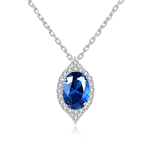 Pendientes de gota de agua de zafiro para mujeres y niñas, joyería fina de piedras preciosas azules